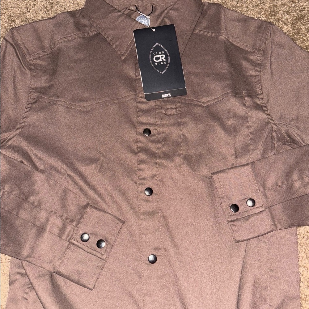 Club Ride Apparel Men's Brown Dress Shirt